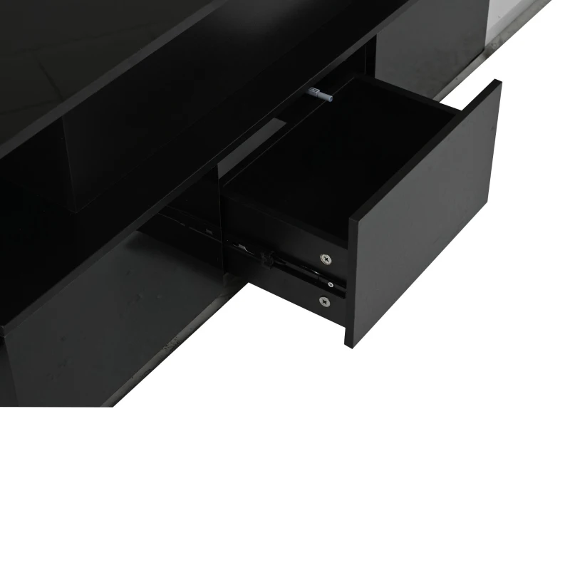 Sleek Lift-Top Coffee Table with Hydraulic Lift and App-Controlled LED Lighting, Versatile Center Table with Hidden Storage, 39.5" L x 19.5" W x 15.5" H, Black
