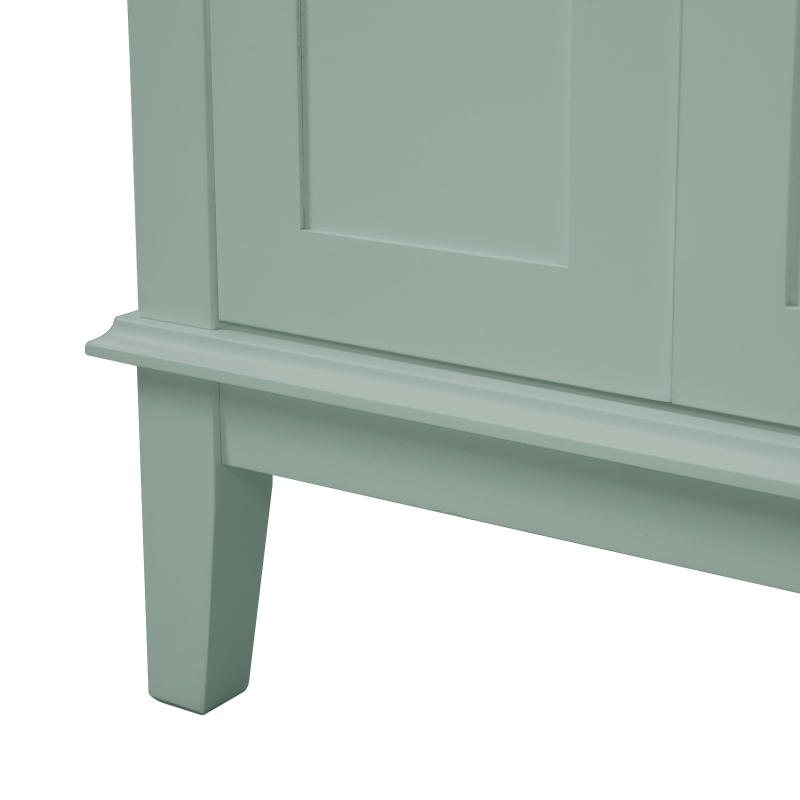 Solid Bathroom Vanity with Ceramic Undermount/Drop-In Sink, Modern Storage Cabinet for Compact Washrooms, 30'' L x 18'' W x 34'' H, Light Green