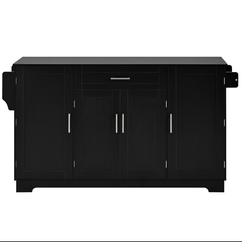 Practical Buffet Cabinet with 4 Doors and 1 Drawer, Spacious Sideboard with Adjustable Shelves, 54.5" L x 15.5" W x 33" H, Black