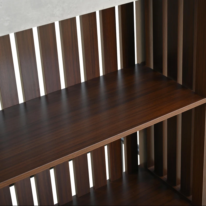3-In-1 Dining Table with Marble-Grain MDF Top, Space-Saving Bar Table with Metal Footrest, 63" L x 15.5" W x 41" H, Brown