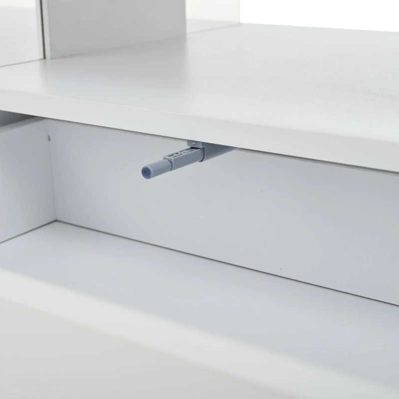 Sleek Lift-Top Coffee Table with LED Ambient Lighting, Modern Center Table with Height-Adjustable, 39.5" L x 19.5" W x 18" H, White