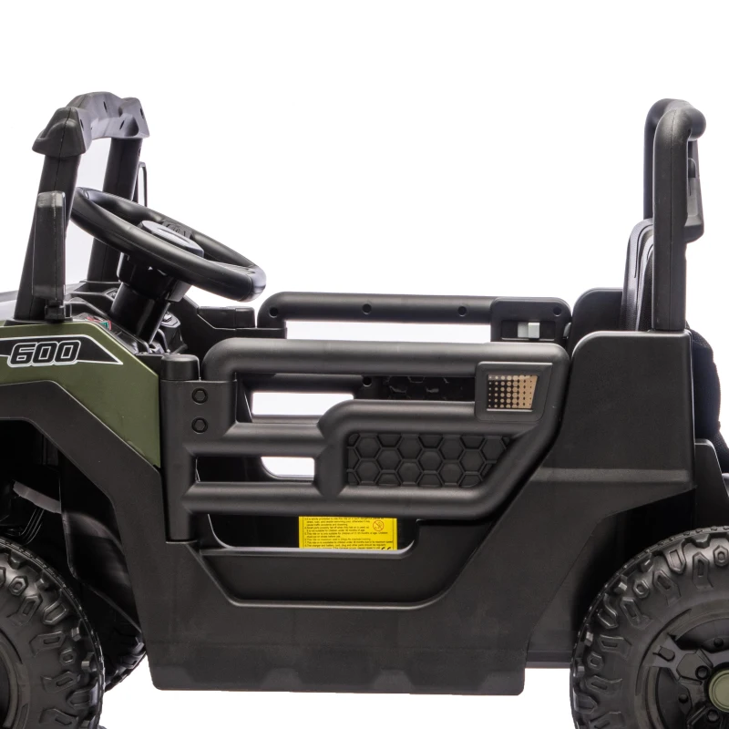 Qaba 24V 4WD Kids Ride On Truck with 6 Wheels Electric Ride On Car with Remote, Dump Bed for 3-8 Years, Green