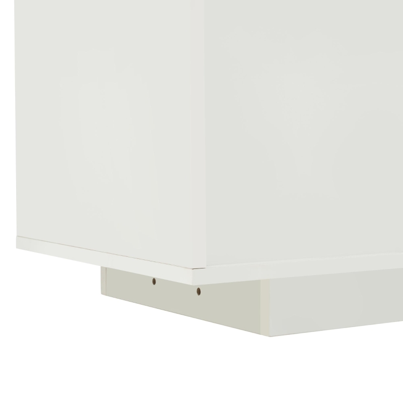Stylish TV Stand with High-Gloss Push-to-Open Doors, Spacious TV Cabinet with App-Controlled LED Strip, 65" L x 15.5" W x 17.5" H, White