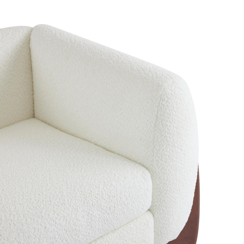 Bouclé Sherpa Sofa with Removable Seat Cushions and Sinuous Spring Support, Oversized Lounge Couch with Wedge Feet, 82.5'' L x 32'' W x 27'' H, Beige