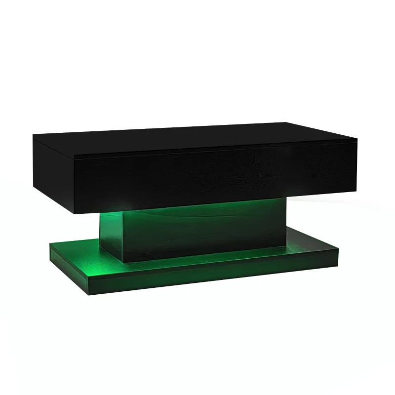 Lift-Top Coffee Table with Sliding Extendable Desktop, Space-Saving Center Table with Height-Adjustable Lift, 39.5" L x 19.5" W x 17.5" H, Black