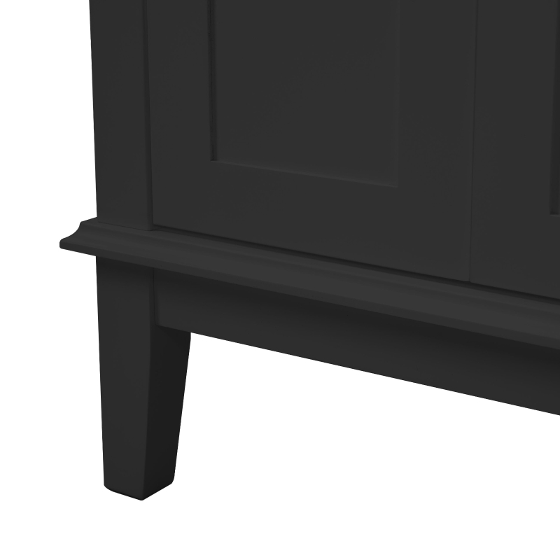 Free-Standing Bathroom Vanity with Ceramic Undermount/Drop-In Sink, Modern Storage Cabinet for Small Condos, 30'' L x 18'' W x 34'' H, Black
