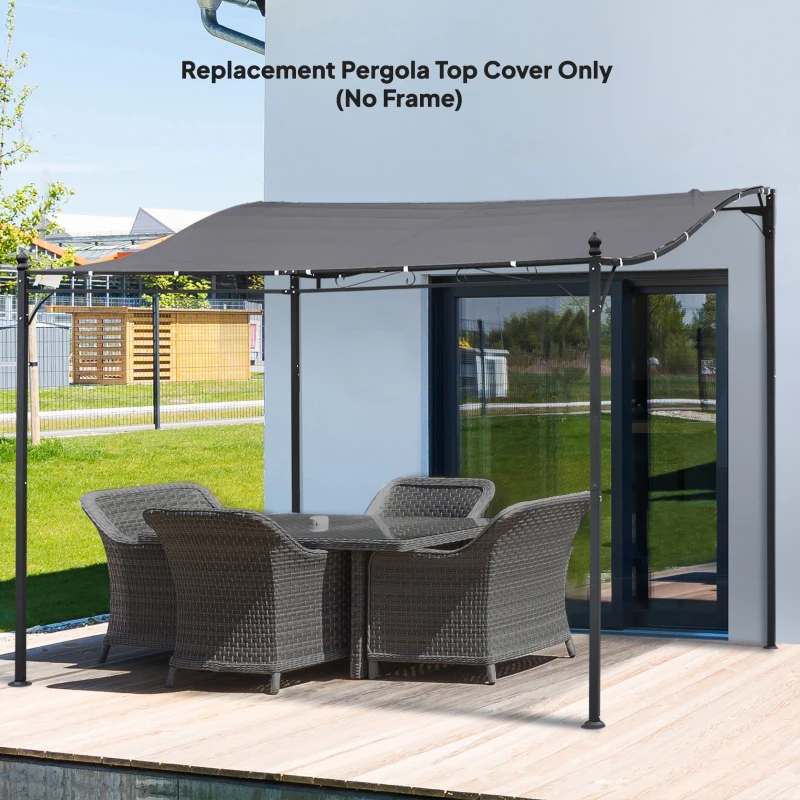 Pergola Canopy Replacement, Pergola Shade Cover for 10' x 10' Pergola (Outsunny 84C-038 Series), Dark Grey