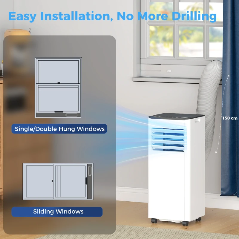 HOMCOM 8000 BTU Portable Air Conditioner, AC Unit with Dehumidifier, Fan, WiFi Voice Remote Control, for Room up to 344 Sq. ft