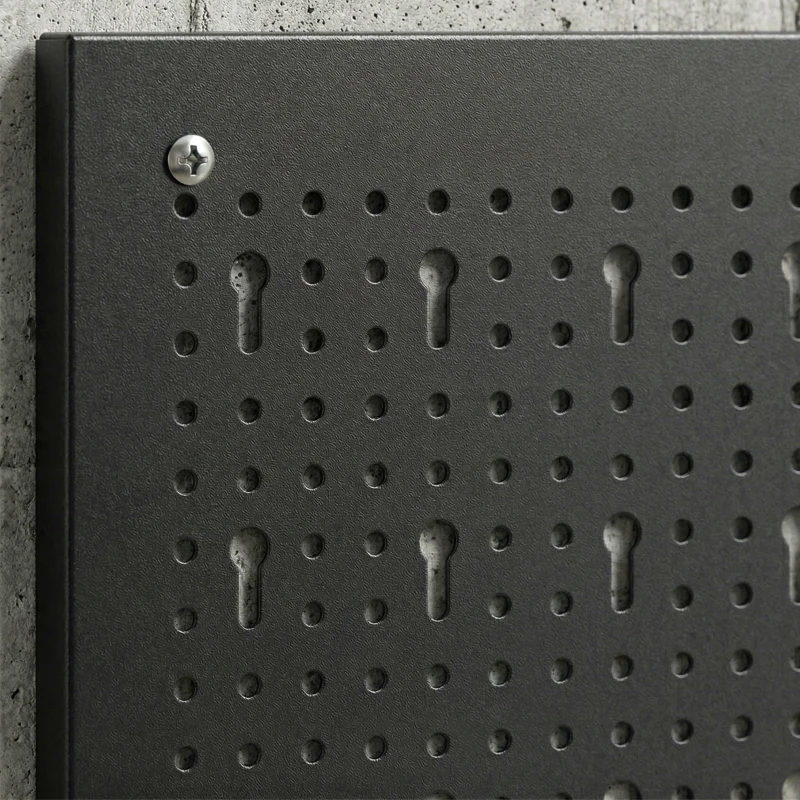 HOMCOM 33 Piece Metal Pegboard Panels, Peg Board with 16 Hooks, Bins and Racks, Black and Orange