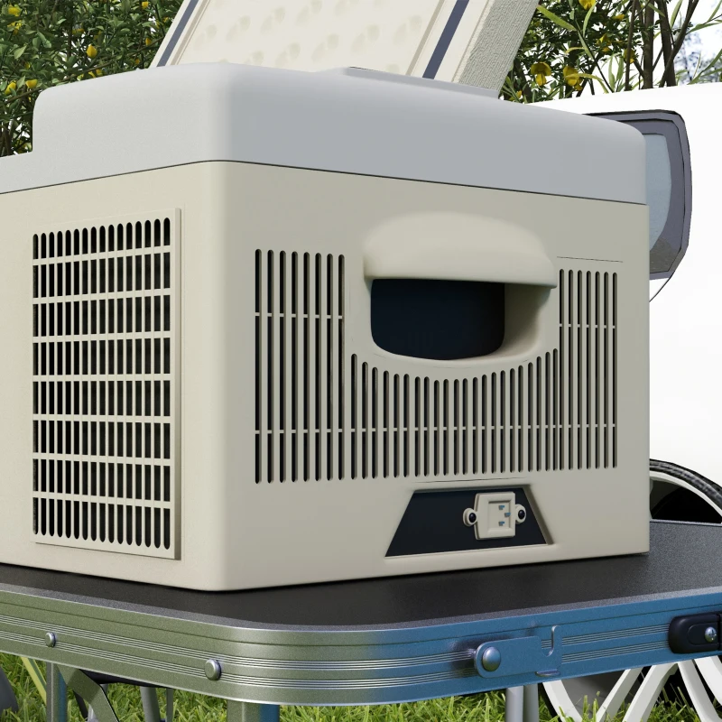 Outsunny 12 Volt Car Refrigerator, 17QT Car Fridge Electric Cooler, 12/24V DC and 100-240V AC, -68℉-50℉, Portable Refrigerator