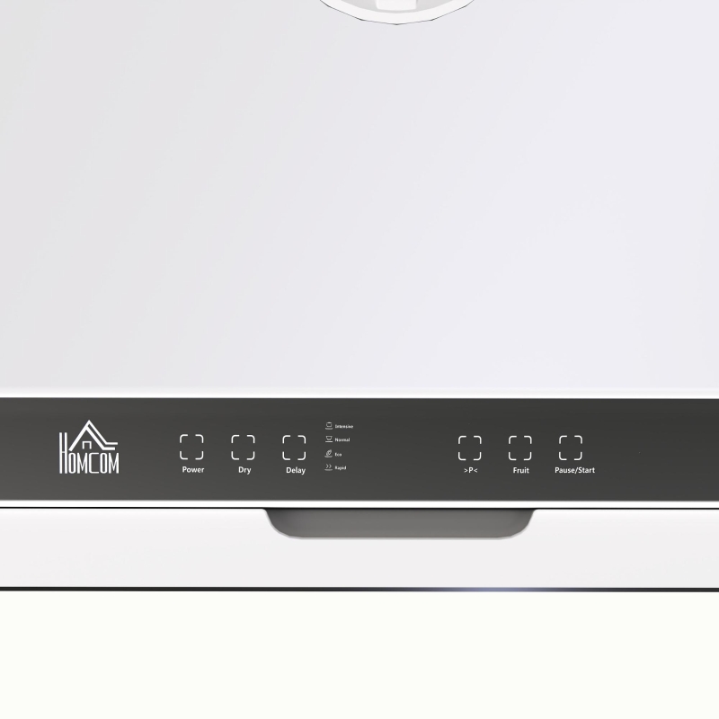 HOMCOM Countertop Dishwasher with Built-in 6L Water Tank, 5 Wash Programs, Touch Control, LED Display, Dual Water Supply, White