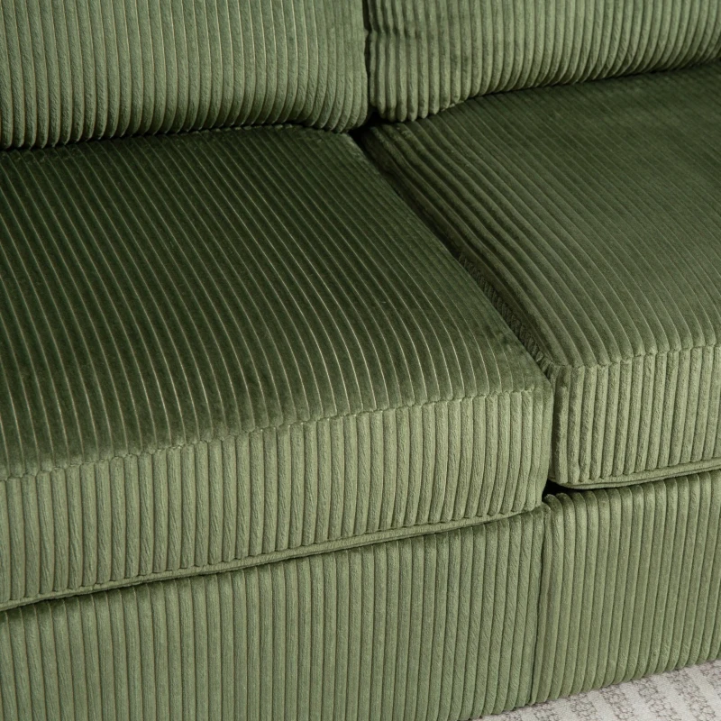 HOMCOM 3 Seater Sofa, 83.5" Modern Upholstered Couch with Pocket Spring and 2 Scatter Cushions for Living Room, Green