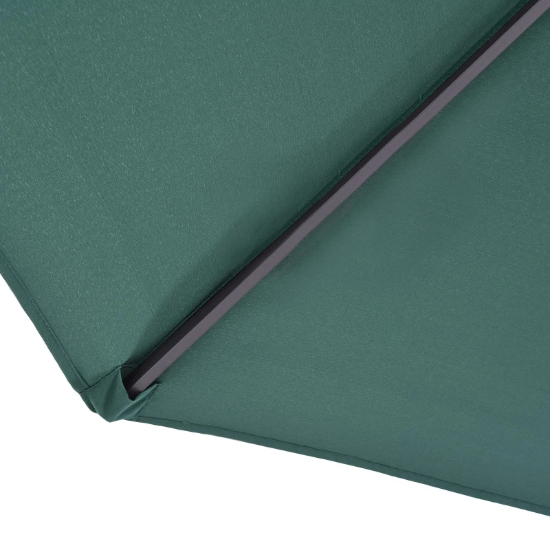Outsunny 15ft Double-sided Patio Umbrella with Twin Canopy, Extra Large Outdoor Parasol with Crank for Pool, Deck, Market, Dark Green