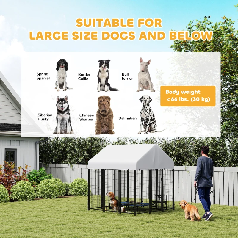 PawHut Outdoor Dog Kennel with Waterproof UV-Resistant Cover, 6' x 6' x 6'
