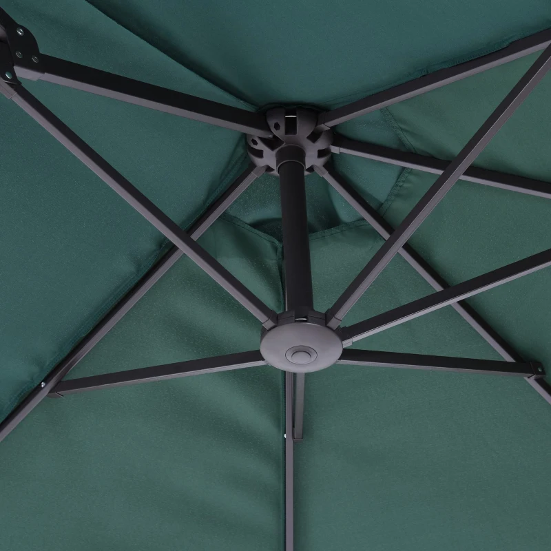 Outsunny 15ft Double-sided Patio Umbrella with Twin Canopy, Extra Large Outdoor Parasol with Crank for Pool, Deck, Market, Dark Green
