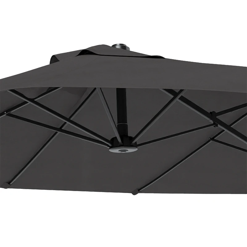 Outsunny 15' Double-Sided Patio Umbrella Parasol Sun Shelter Canopy Shade Grey