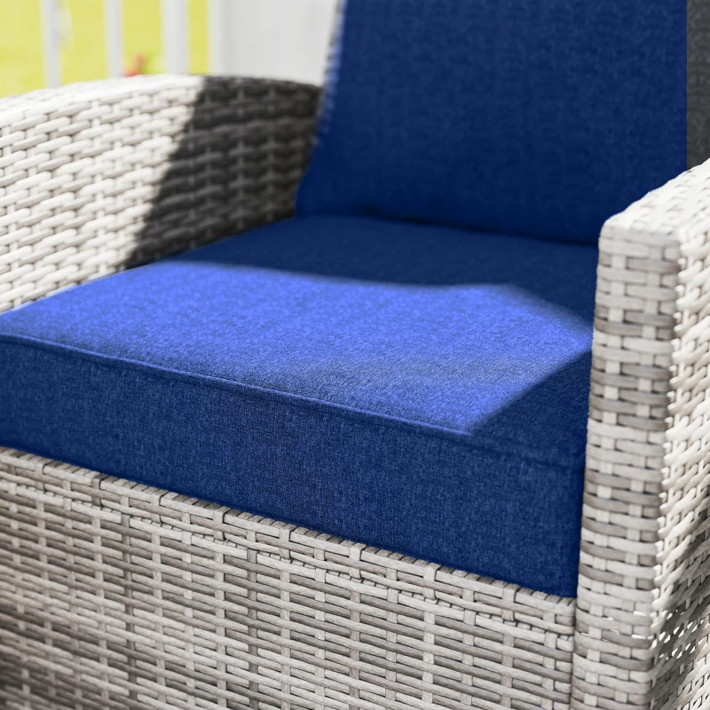 Outsunny Outdoor Chair Cushions Set of 4, Fade Resistant Patio Chair Cushions for Outdoor Furniture, 24" x 24", Navy Blue