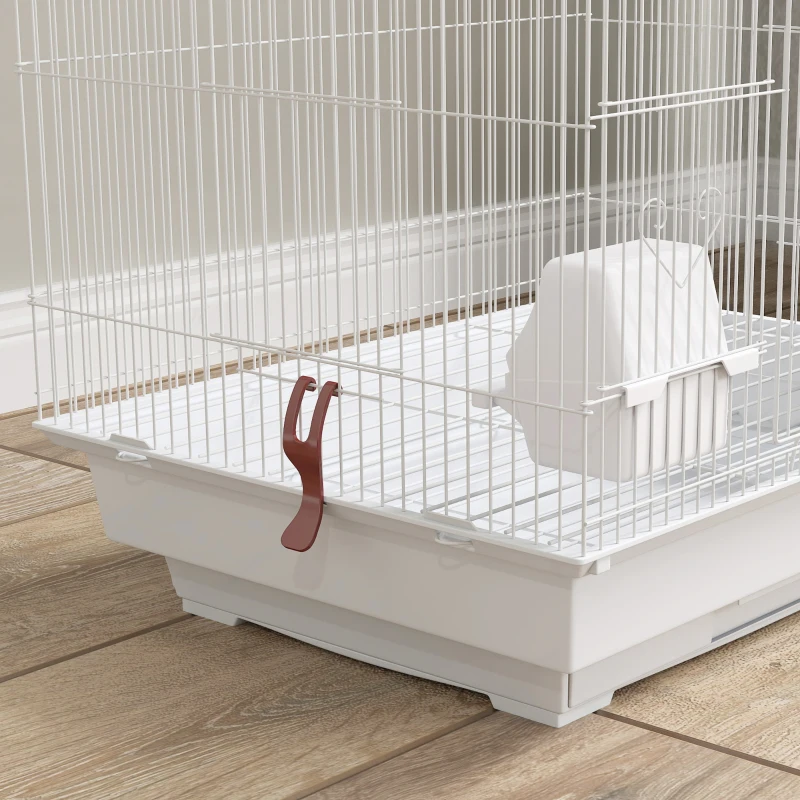PawHut 39" Bird Cage for Budgie, Cockatiel, Conure, Small Birds, with Ladder, Swing, Toys, Perches, Tray, Feeding Bowls, Handle
