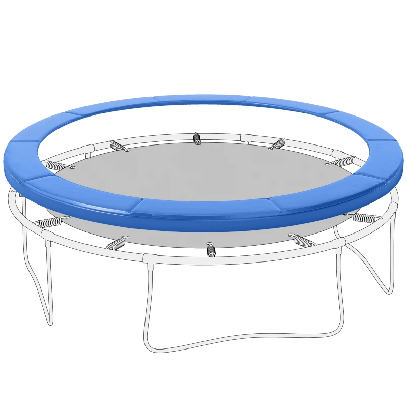 Soozier Trampoline Pad, 14FT Replacement Trampoline Safety Pad Mat Spring Cover, Water-Resistant, UV-Resistant, Tear-Resistant, No Holes for Pole, Blue