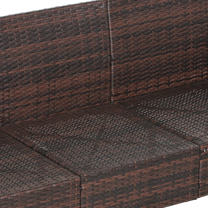 Outsunny 3-Seater Wicker Sofa, PE Rattan Outdoor Couch Conversation Furniture with Removable Cushions for Patio, Garden, Brown