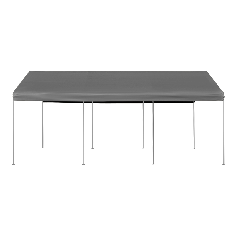 Outsunny 10' x 20' Heavy Duty Outdoor Carport Awning/Canopy with Weather-Fighting Material & Anchor Kit, Grey