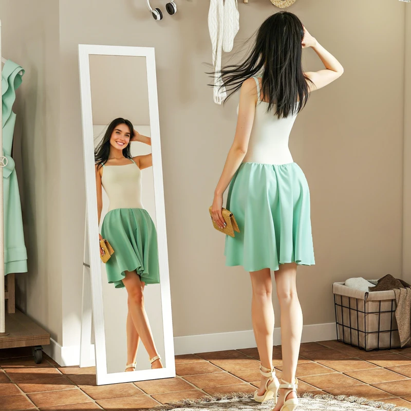 HOMCOM 15" x 62" Full Length Mirror for Bedroom, Free Standing Dressing Mirror, Wall Mirror for Living Room, White