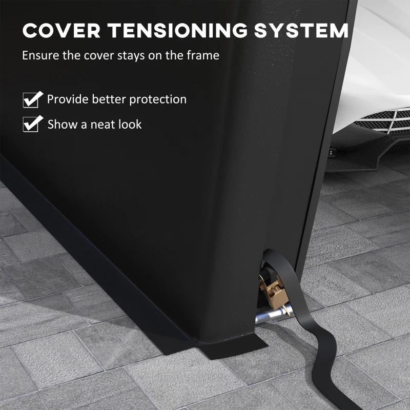 Outsunny 12' x 20' Portable Garage, Heavy Duty Carport Canopy with Ventilation Windows and Large Roll-up Door, Black