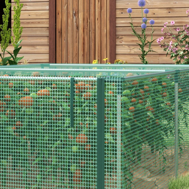 Outsunny 8' x 4' Plant Protection Cage with Zipper Roll-Up Door, Plant Protector from Animals with Galvanised Steel Frame