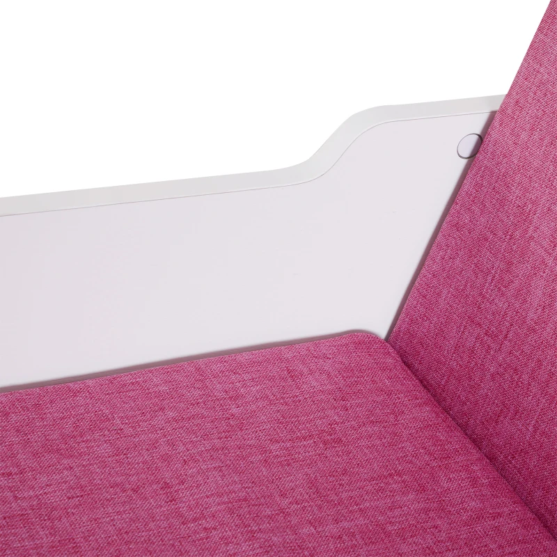 HOMCOM 6-Cubby Bookcase with Seat Cushion, Cube Storage Shelf with Reading Nook for Home Office, Study, Pink