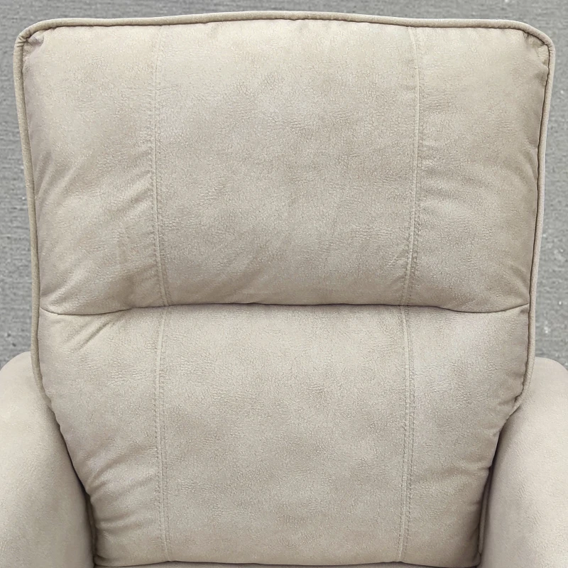 HOMCOM Power Recliner Chair, Dyed Fabric (Like Leathaire) Upholstered Recliner Chair with USB Ports, Footrest, Beige