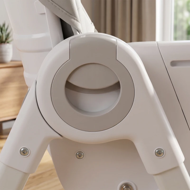Qaba High Chair with Wheels, Double Tray, Foldable Baby Seat with Adjustable Seat Height, Backrest, Footrest and Tray, Grey