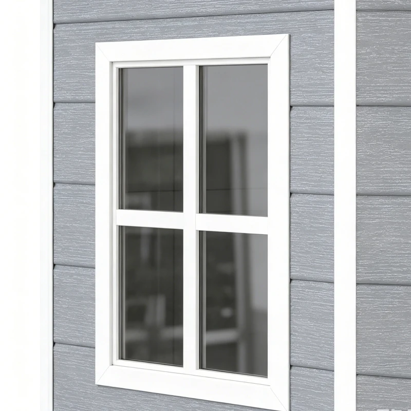 Outsunny 4x5 Lean to Garden Shed with Window Lockable for Garden Tool Storage Grey
