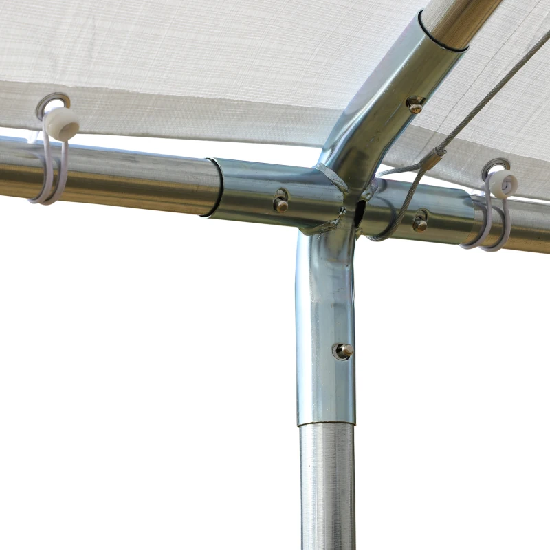 Outsunny 9.6' x 19.5' Carport Heavy Duty Galvanized Car Canopy w/ Included Anchor Kit, 3 Reinforced Steel Cables, White