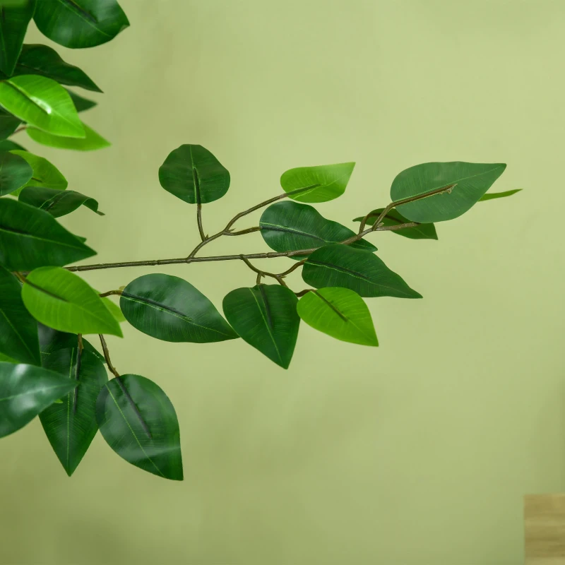 HOMCOM 5ft Artificial Tree Ficus, Indoor Fake Plant with Pot, for Home Decor