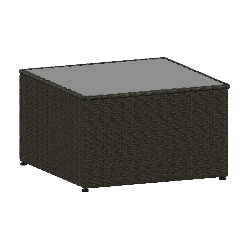 Outsunny 7 Piece Patio Furniture Set, All Weather PE Rattan Outdoor Furniture Conversation Sets with Glass Top Coffee Table