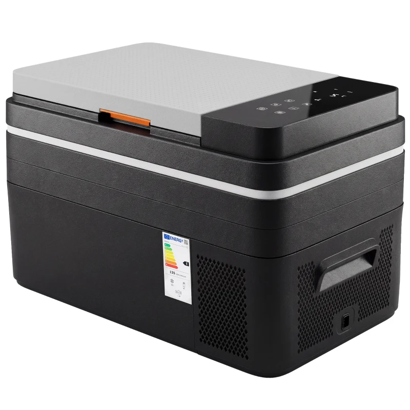Outsunny 12 Volt Car Refrigerator, 32QT Car Fridge with App Control, 12/24V DC and 100-240V AC, Black