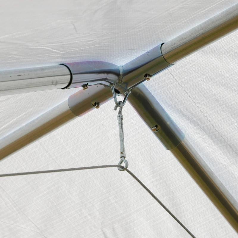 Outsunny 9.6' x 19.5' Carport Heavy Duty Galvanized Car Canopy w/ Included Anchor Kit, 3 Reinforced Steel Cables, White