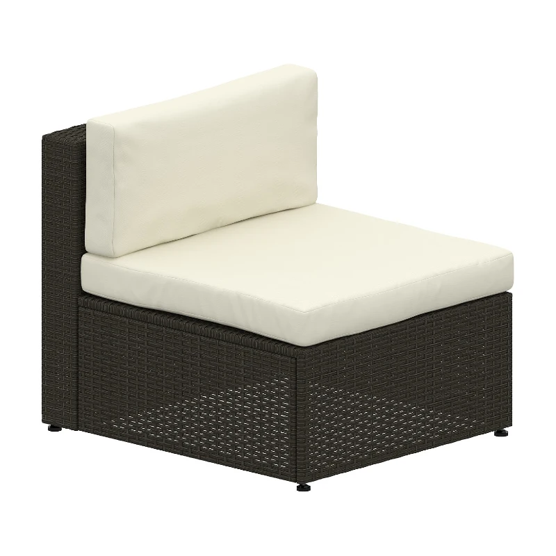 Outsunny 7 Piece Patio Furniture Set, All Weather PE Rattan Outdoor Furniture Conversation Sets with Glass Top Coffee Table