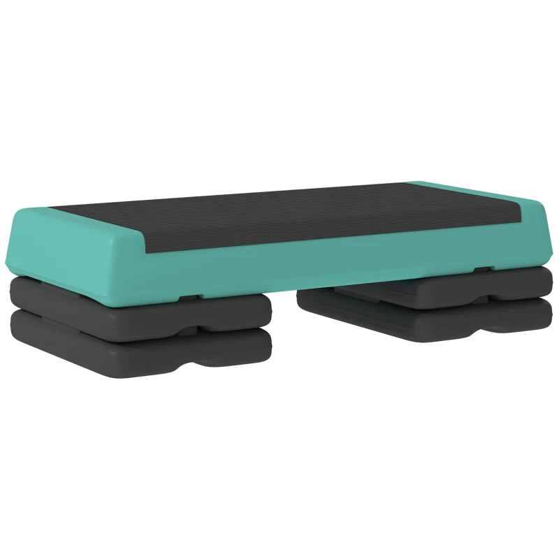 Soozier Adjustable Exercise Step Platform, 3-Level with Risers 4", 6", 8" Aerobic Stepper, 550lbs Weight Capacity, Green