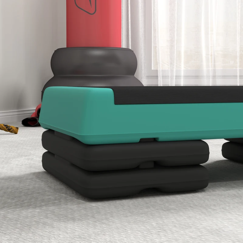 Soozier Adjustable Exercise Step Platform, 3-Level with Risers 4", 6", 8" Aerobic Stepper, 550lbs Weight Capacity, Green
