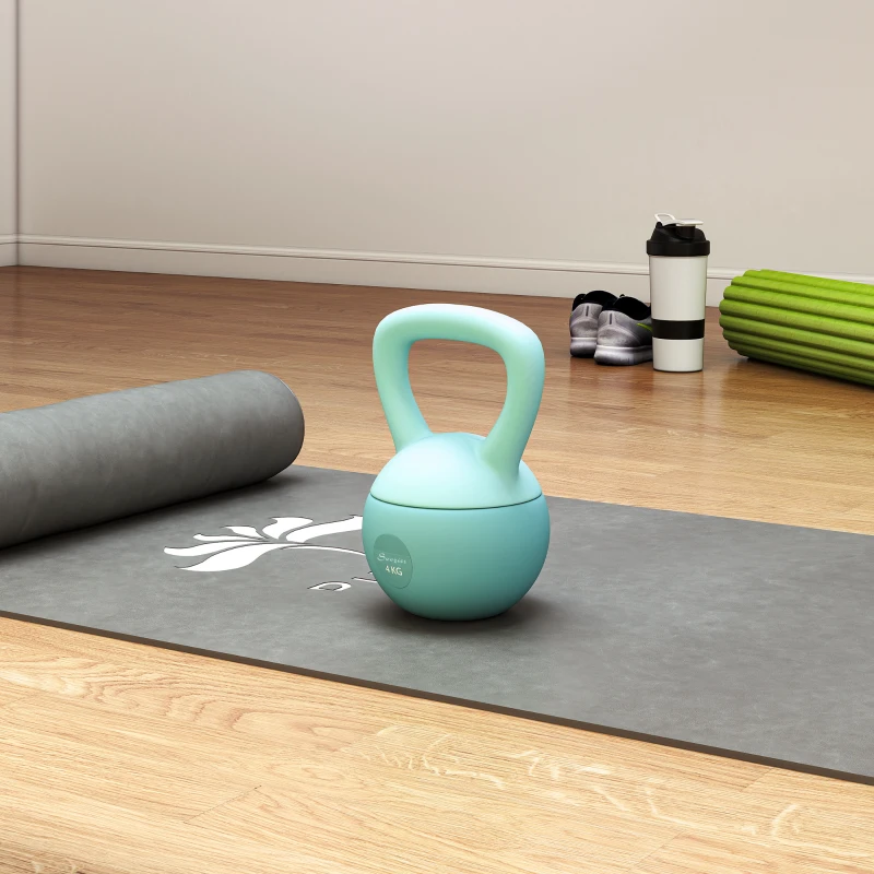 Soozier 9 lb Soft Kettlebell, Sand Filled Weight w/ Grip Handle, Kettlebell Weight for Full Body Workout, Green