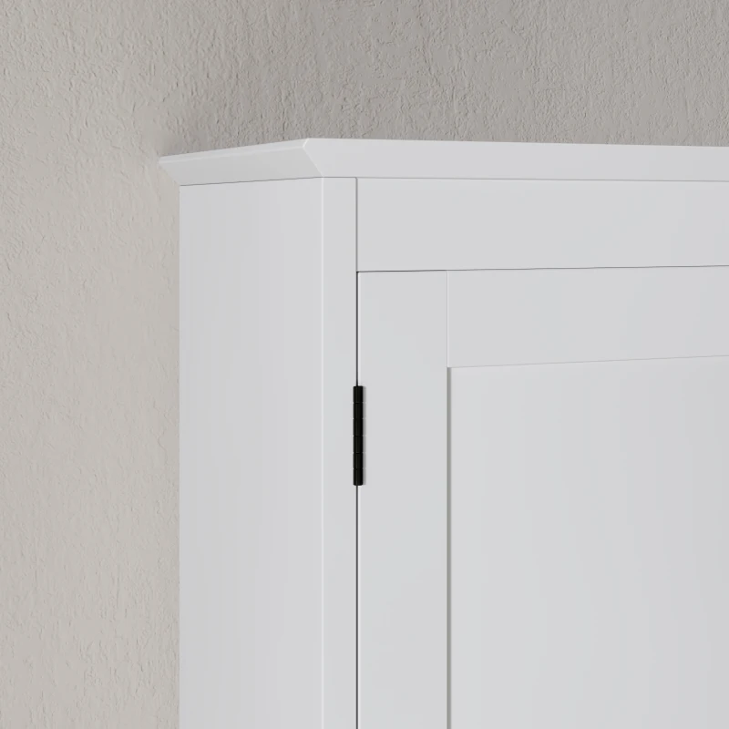 HOMCOM Medicine Cabinet with Adjustable Shelf, Bathroom Wall Cabinet Bathroom Cabinet with Recessed Panels, White