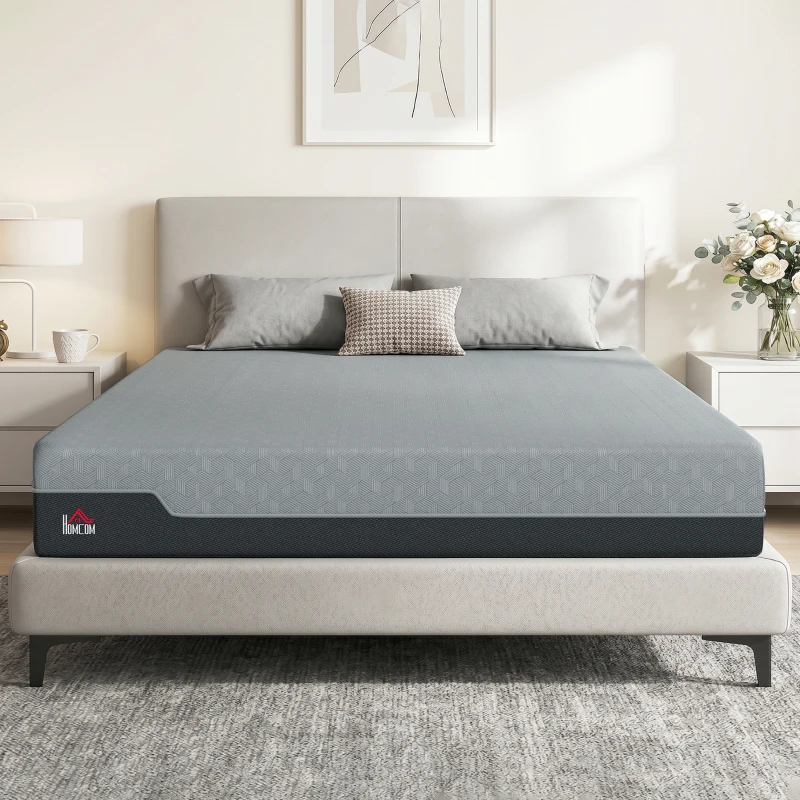 HOMCOM King Mattress, 12 Inch Memory Foam Mattress for Pressure Relief, Graphene Gel Cooling Copper Bed in a Box, Made in USA