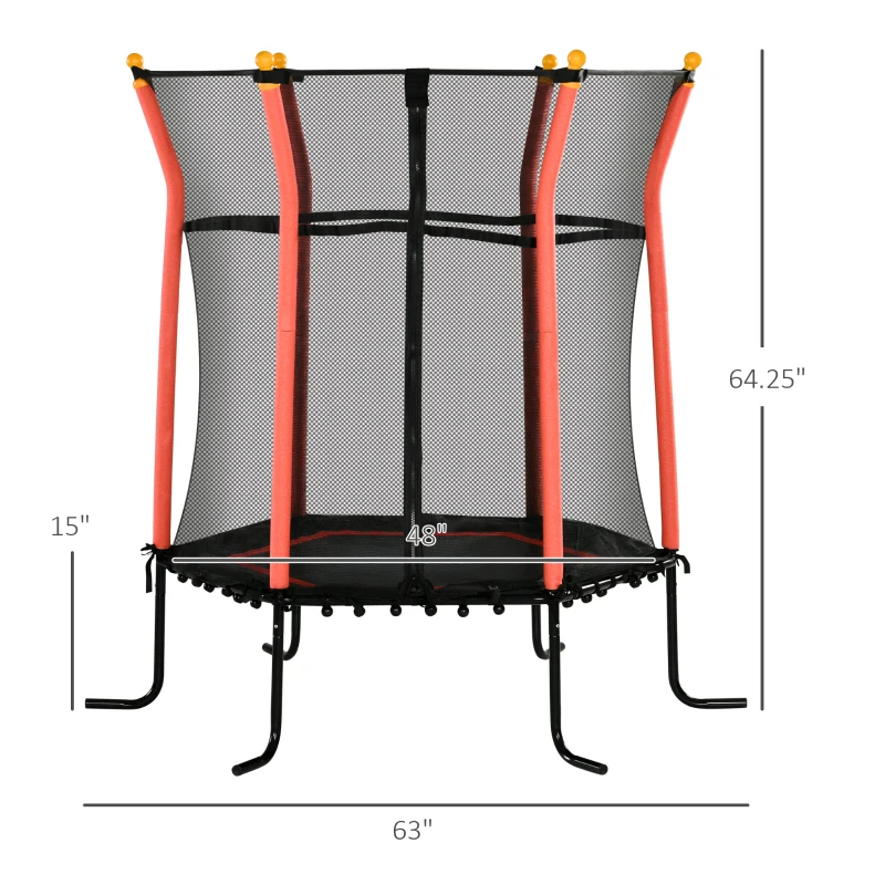 Soozier Trampoline for Kids with Net for Indoor Use, Red