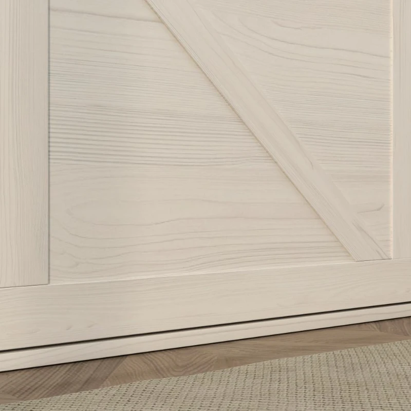 HOMCOM Narrow Shoe Storage Cabinet with 4 Flip Drawers, Adjustable Shelves, 16 Pair Farmhouse Shoe Cabinet, White Oak