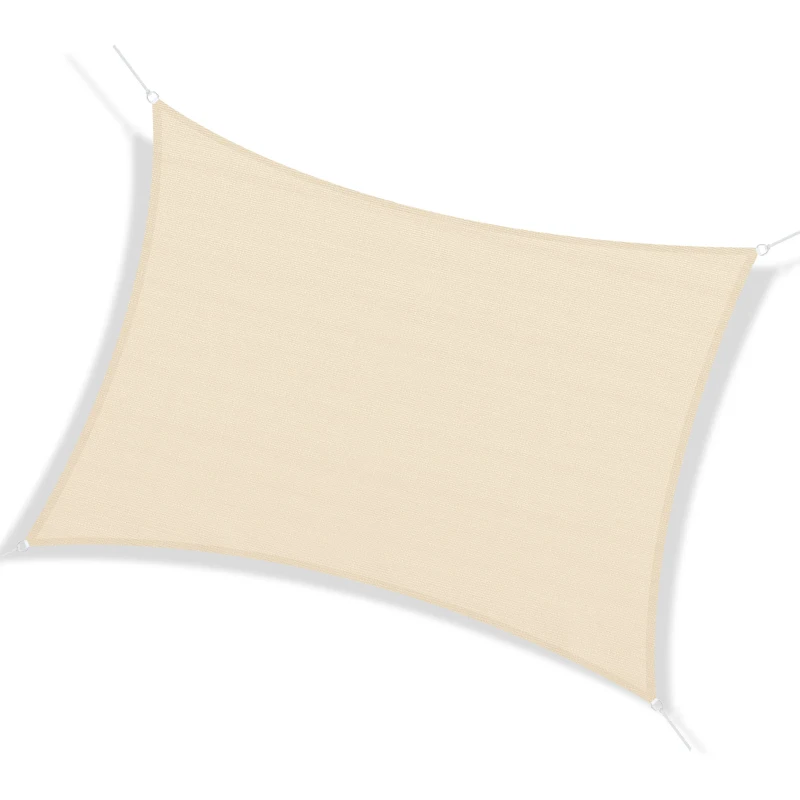 Outsunny Rectangle 13' x 20' Canopy Sun Sail Shade Garden Cover UV Protector Outdoor Patio Lawn Shelter with Carrying Bag (Cream White)