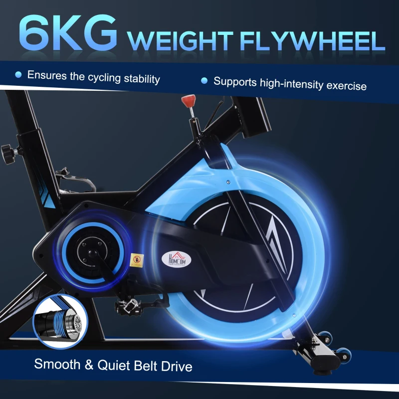 Soozier Stationary Exercise Bike, 13lbs Flywheel Belt Drive Training Bicycle, w/ Adjustable Resistance LCD Monitor