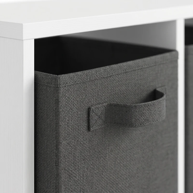Qaba Kids Storage Shelf with Reading Nook, Toy Storage Organizer with Seat Cushion, 3 Fabric Drawers for Playroom, Nursery