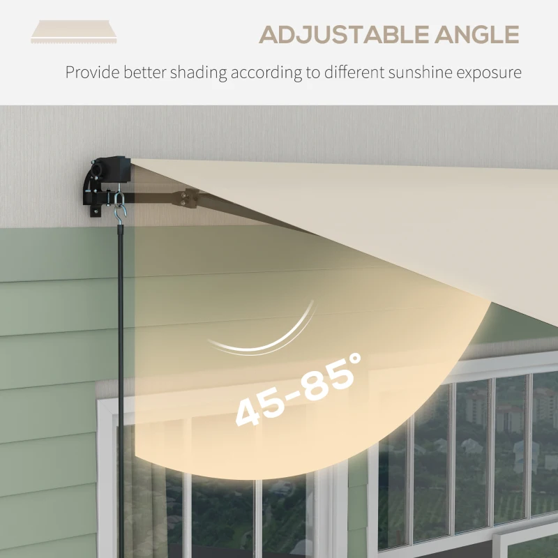 Outsunny 13' x 10' Retractable Awning, 280gsm UV Resistant Sunshade Shelter for Deck, Balcony, Yard, Beige(m-5)
