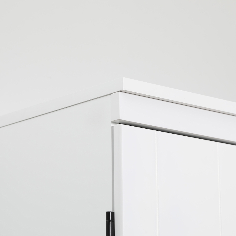 HOMCOM 70" 4-Door Storage Cabinet, Freestanding Pantry Cabinet with Adjustable Shelves for Living Room, White